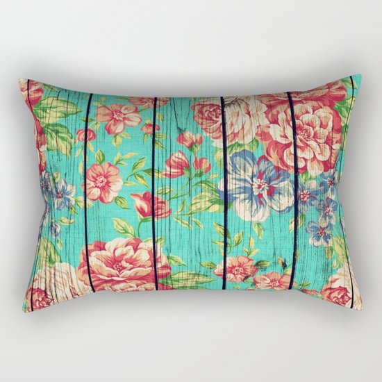Flowers on Wood 06 Rectangular Pillow