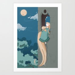 Rapunzel~ Art Print | Digital, Illustration, Children 