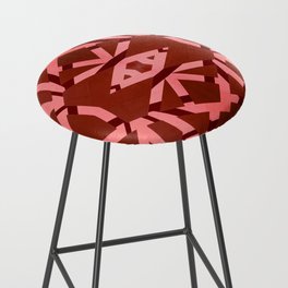 Eye Of the Shards Of Time Red Bar Stool