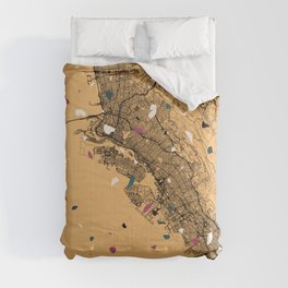 Oakland USA - City Map Drawing Comforter