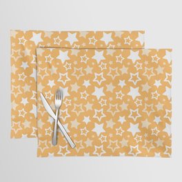 Christmas Pattern Yellow Retro Star Placemat