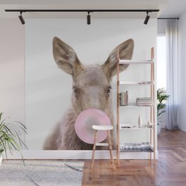 Baby Moose Blowing Bubble Gum by Zouzounio Art Wall Mural