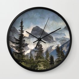 The Three Sisters - Canadian Rocky Mountains Wall Clock