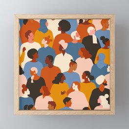 Diverse group of stylish people standing together. Framed Mini Art Print