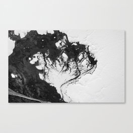 Black white moon landscape, abstract Canvas Print