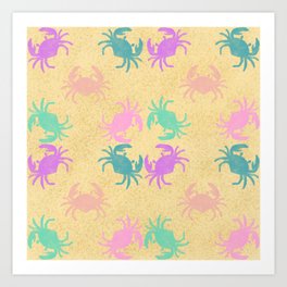 Bright Crabs Pattern Art Print