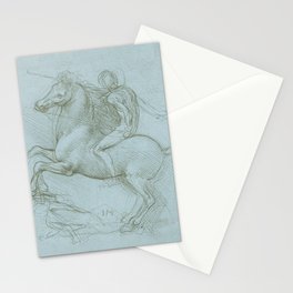 Mounted soldier on Horseback by Leonardo Da Vinci Stationery Card
