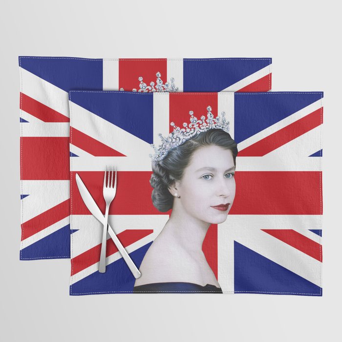 Queen Elizabeth II with British Flag Placemat