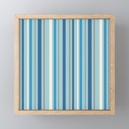 Nautical Blue Stripes Framed Mini Art Print