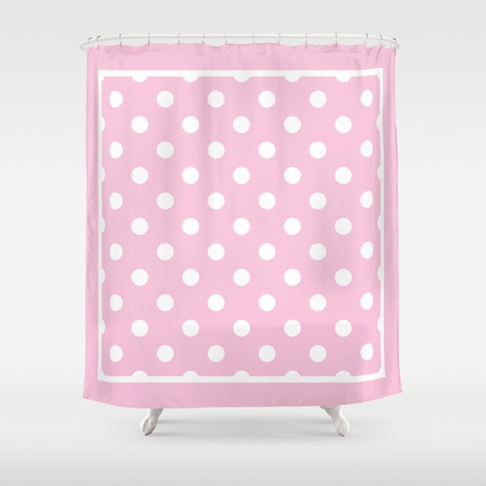 Pink Polka Dots Palm Beach Preppy Shower Curtain By Cafepretzel