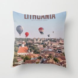 Visit Lithuania Throw Pillow