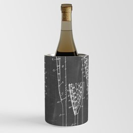 Lacrosse Stick Patent - Lacrosse Player Art - Black Chalkboard Wine Chiller