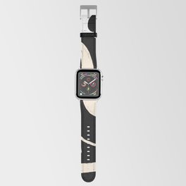 Aesthetic Black White Cream Lines Apple Watch Band