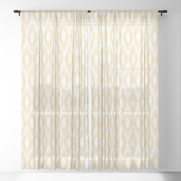 Brown Ovals Abstract Art Sheer Curtain