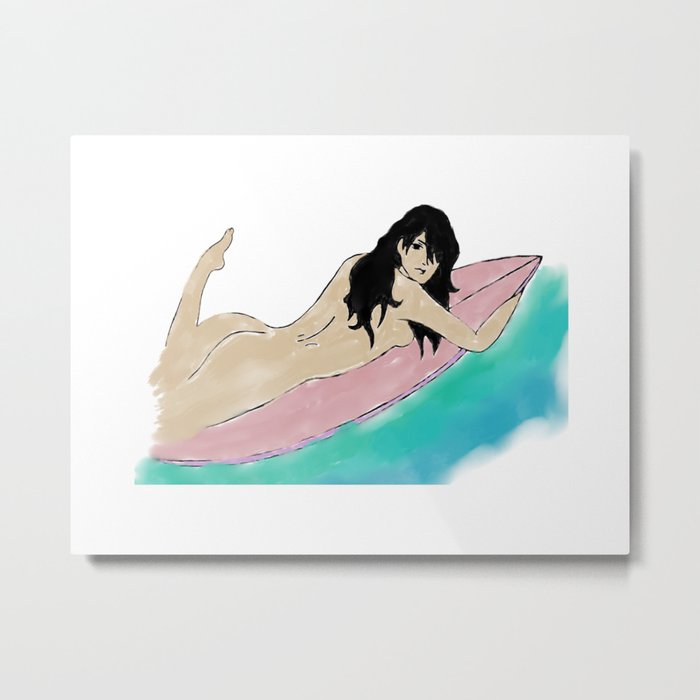 Surfer Girl Pastel v2 Metal Print