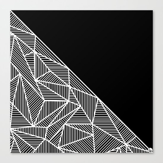 B Rays Geo BW Canvas Print