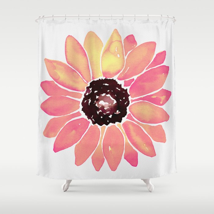 Pink Sunflower Shower Curtain