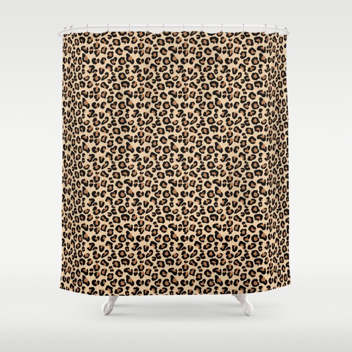 Leopard Print, Black, Brown, Rust and Tan Shower Curtain by mm gladden ...