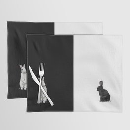 Complementary opposites - Black bunny Placemat