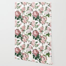 Vintage & Shabby Chic - Sepia Pink Roses  Wallpaper