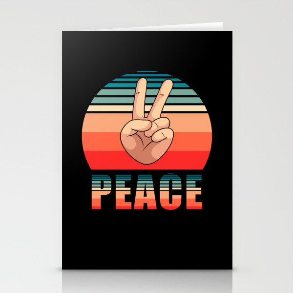 Peace Symbol Retro Stationery Cards