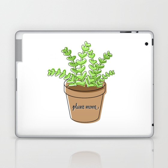 Plant Mom Green Potted Plant Laptop & iPad Skin