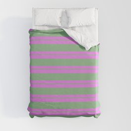 [ Thumbnail: Violet and Dark Sea Green Colored Lined/Striped Pattern Duvet Cover ]
