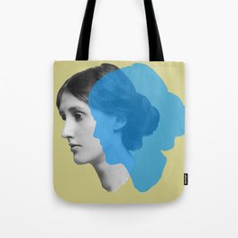 Virginia Woolf portrait green blue Tote Bag