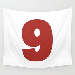 9 (Maroon & White Number) Wall Tapestry