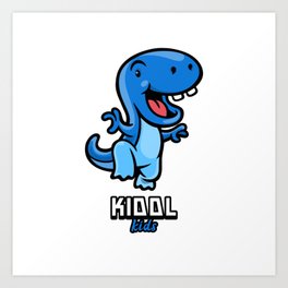kiddl - Dinosaur Blue Art Print | Play, Digital, Cartoon, Child, Graphicdesign, Kids, Dinosaur, Design, Aniimal, Cute 