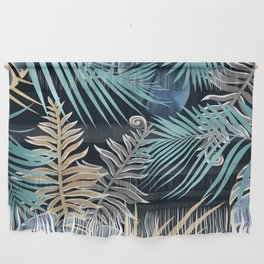 Lush Jungle Teal, Blue, Gold Wall Hanging