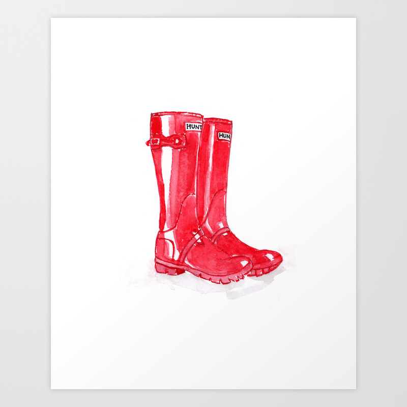 red hunter rain boots