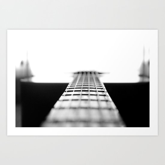 The Black Guitar Art Print