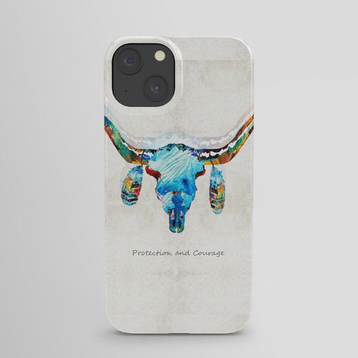 Native American Protection and Courage Art Symbol by Sharon Cummings iPhone Case