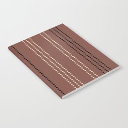 Spotted Ethnic Stripes, Ivory, Black and Sienna Notebook
