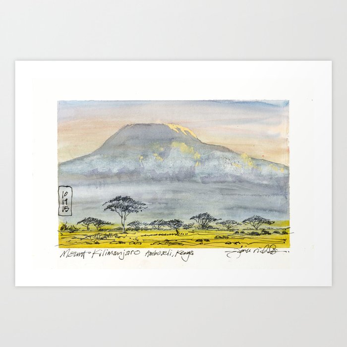 Kilimanjaro at Sunset Art Print