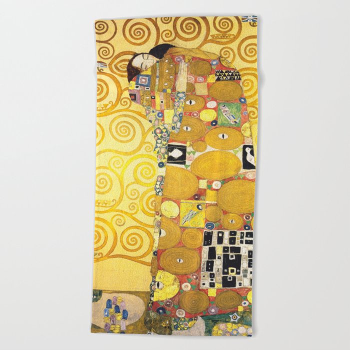 Gustav Klimt "Fulfillment" Beach Towel