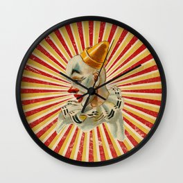 Scary vintage circus clown Wall Clock