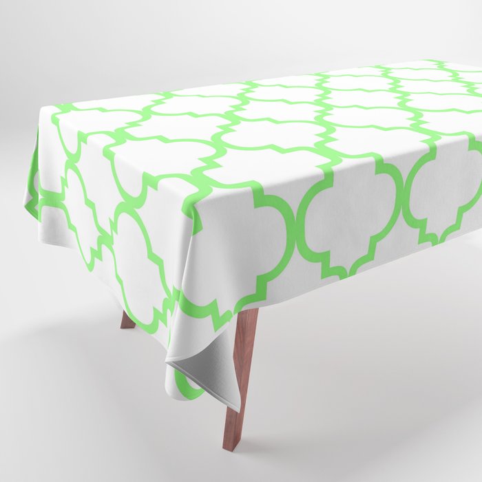 Moroccan Trellis (Light Green & White Pattern) Tablecloth