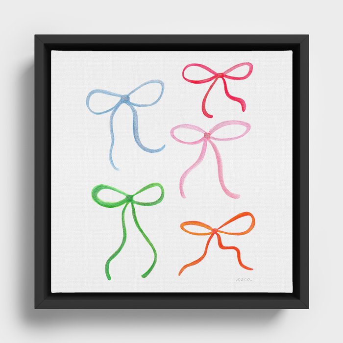 Colorful Coquette Bows  Framed Canvas