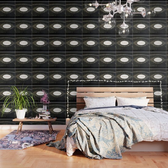 Paris Black White Gold Typography Home Decor Wallpaper By