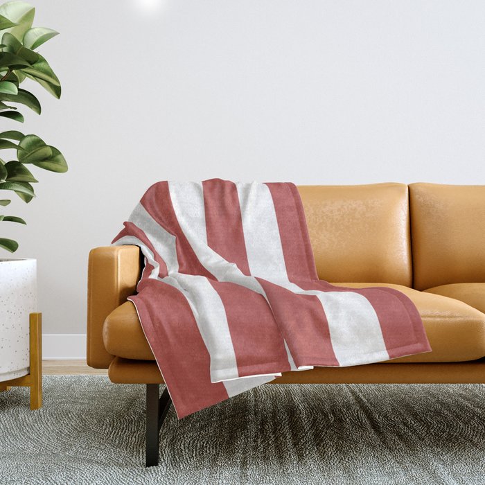 Deep Chestnut Pink Solid Color White Vertical Lines