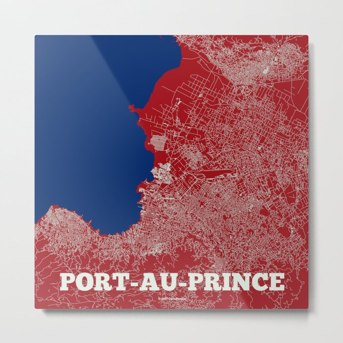 Port-au-Prince, Haiti street map Metal Print