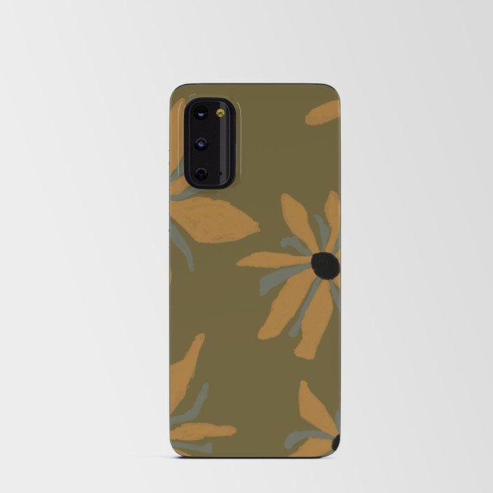Ecelctic Sunflowers on Olive Green Android Card Case