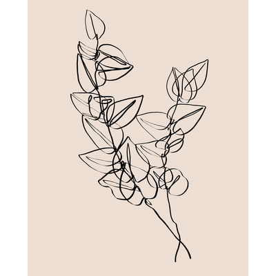 Dark Eucalyptus leaves one line art Art by Doodle Intent | Society6