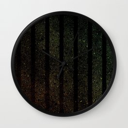 Midnight Jailbreak Wall Clock | Black, Horizontal Lines, Digital, Stripes, Sparkle, Graphicdesign, Blackstripes 
