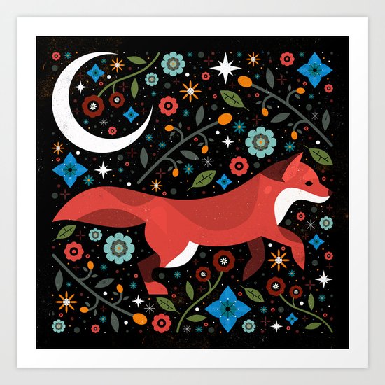 Flame Fox Art Print