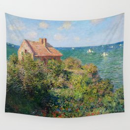 Fisherman's Cottage on the Cliffs at Varengeville Claude Monet Wall Tapestry