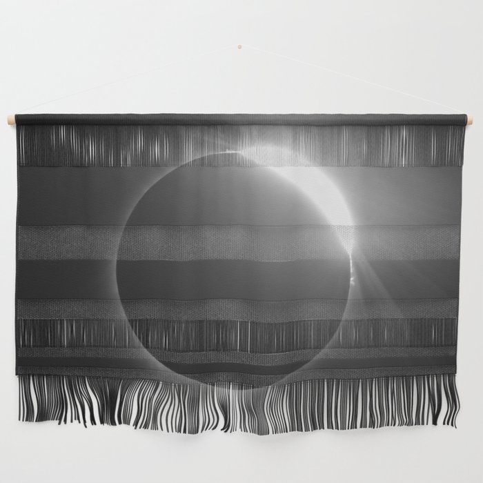 Diamond Ring - Total Solar Eclipse with Diamond Ring Effect in Black and White Wall Hanging