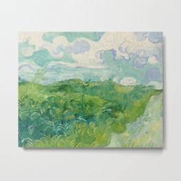 Green Wheat Fields, Auvers, 1890, Vincent van Gogh Metal Print | Field, Nature, Vintage, Vangogh, Oil, Impressionism, Peaceful, Masterpiece, Painting, Outdoors 